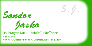 sandor jasko business card